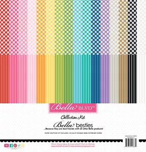 Bella Blvd Besties Collection Kit 12"X12"-Gingham & Stripes Rainbow (Pack of 1) - Picture 1 of 1