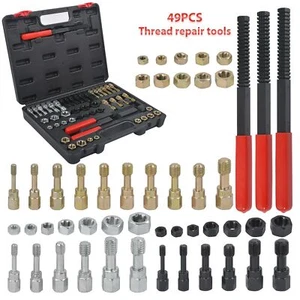49PCS Thread Repair Chaser Tool UNC UNF Metric Thread Restorer Tap and Die Kit - Picture 1 of 18