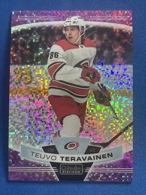 2019-20 O Pee Chee Platinum Violet Pixels 27 Teuvo Teravainen Carolina Hurricane - Image 1 of 2