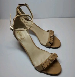 Circus by Sam Edelman Pandora Almond Tan Heel Buckle Bow Size 9 - Picture 1 of 7