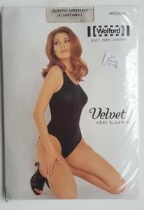 WOLFORD VELVET DE LUXE M medium BODY-SUIT VINTAGE beige OFF WHITE B-sort 50 den - Picture 1 of 9