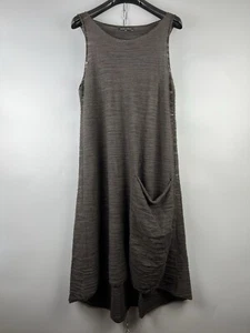 Sarah Pacini Womens Avant Garde Linen Cotton Knit Maxi Tank Dress Sz L / XL - Picture 1 of 12