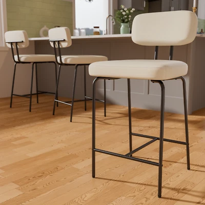 26 Inch Counter Height Bar Stools Set of 3 Low Back Home Kitchen Bar Chairs - Image 1 of 4