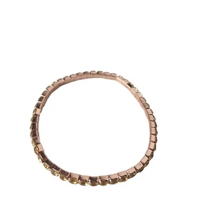 Elegant Rhinestone Rose Gold Tone Shiny Stretch Bracelet Womens Costume Jewelry - Picture 1 of 2