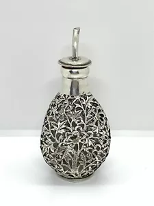 Antike Hongkong Sterlingsilber Overlay Bitterflasche - Bild 1 von 17