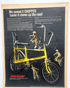 Bicicleta Raleigh Chopper 1969 original de colección anuncio 11x14 - Imagen 1 de 1