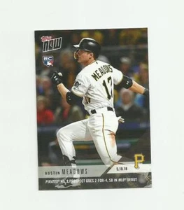 2018 TOPPS NOW #225 PIRATES AUSTIN MEADOWS NM-MT MLB DEBUTTO VA 2-4 SB HOT - Foto 1 di 1