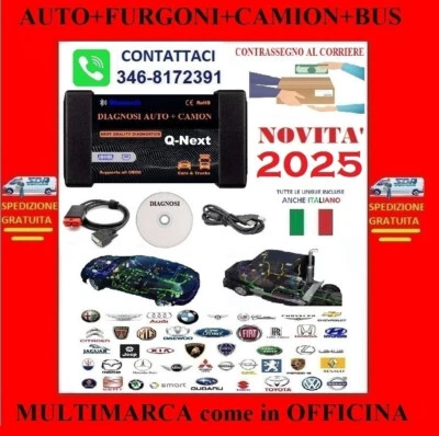 ⭐⭐⭐DIAGNOSI AUTODIAGNOSI ITALIANO OBD OBD2 MULTIMARCA UNIVERSALE pe tutte AUTO - Immagine 1 di 4