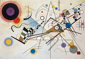 QUADRO STAMPA SU TELA CANVAS kandinsky - composition 8 - astratto - Foto 1 di 3