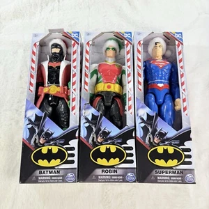 Spinmaster-DC UNIVERSE Christmas Holiday Figures BATMAN ROBIN SUPERMAN-2024 NIB - Picture 1 of 11