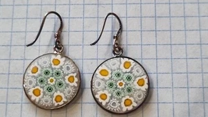 Italian Earrings Le Murrine Veneziane Silver 925 , Murano glass - Picture 1 of 10