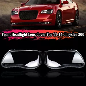 Left Right Headlight Headlamp Lens Shell Cover Clear For Chrysler 300 2011-2014 - Foto 1 di 12