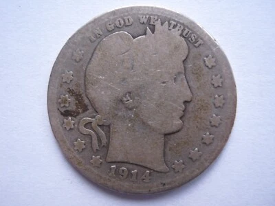 United States 1914 silver Quarter Poor - Image 1 of 2