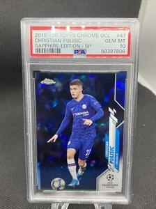 2019-20 Topps Chrome UCL Sapphire CHRISTIAN PULISIC SP Variation PSA 10 29g - Picture 1 of 2
