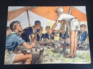 Rare ancienne image de calendrier scout FSC Illustrée par Joubert Scoutisme - Picture 1 of 1