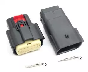 For Molex 12 Pin Wire Connector, Harley BLACK Waterproof, Sealed Kit, MX150 CPA - Picture 1 of 2