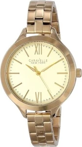 Caravelle New York Women's 44L127 Gold Bracelet Gold Dial Stainless Steel Watch - Picture 1 of 8