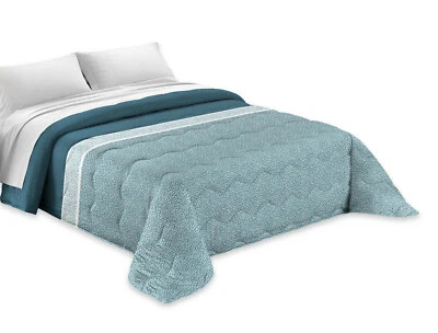 Copriletto estivo trapuntato Trapuntino primaverile BORBON Blu Azzurro madeItaly - Immagine 1 di 4