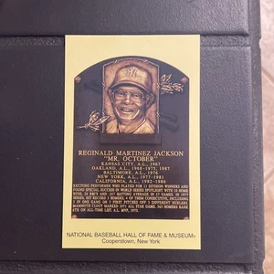 Reggie Jackson Postcard- Baseball Hall of Fame Induction Plaque- Photo - Yankees - Picture 1 of 2