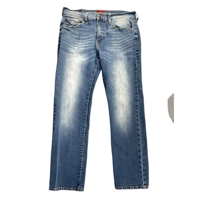 Jeans Guess para hombre 32x28 (etiqueta 34x30) Lincoln ajustados rectos elásticos desteñidos azul denim Foto 1 de 4