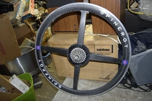 Schwarzes Hinterrad Spinergy 25" Rev X Kohlefaser Schlauchrad mit Schaltung - Bild 1 von 11