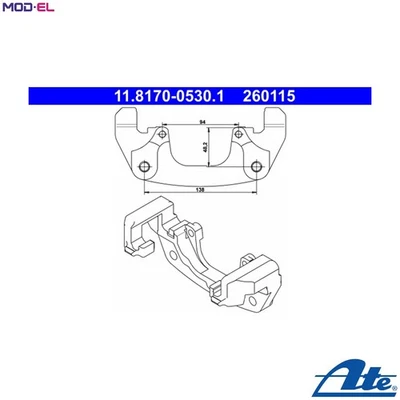 BRACKET BRAKE CALIPER 11.8170-0530.1 FOR BMW X3/SAV/E83 X5/E53 M57D30 M54B30 - Image 1 of 4