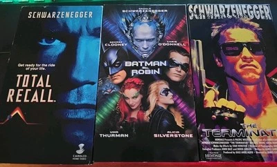 Arnold Schwarzenegger VHS - 3 Lot - Total Recall, Batman & Robin, The Terminator - Image 1 of 4