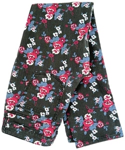 Garnet Hill Womans Size 8 Jeans Floral Black Slim Fit Dark Wash Mid Rise - Picture 1 of 13