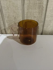 Room Essentials Glass Mug Orange w Pink Handle - Picture 1 of 3