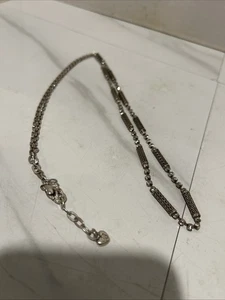 Brighton Silver 34” NWOT Faux Diamonds Adjustable Necklace With Linen Zipper Bag - Picture 1 of 7