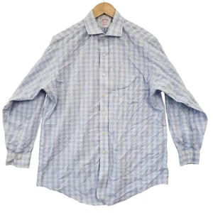 Brooks Brothers Mens Traditional Fit Non Iron Cotton Plaid Dress Shirt Office - Picture 1 of 7
