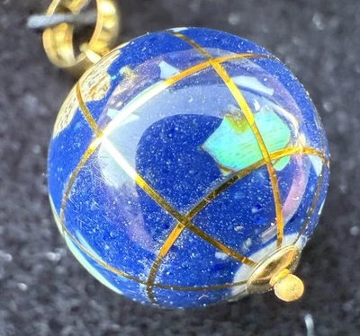 🔥 Colgante Globo Tierra Oro 14K Incrustación Multi Piedras Preciosas Michael Anthony Foto 1 de 4
