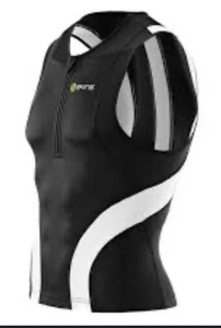 Skins Tri 400 Compression, ärmelloses Fahrradoberteil für Herren, schwarz/weiß, Small - Bild 1 von 3