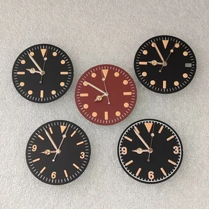 28,5 mm Classic Vintage Watch Dial + Hands Set Green Luminous for NH35/36 Movement - Bild 1 von 20