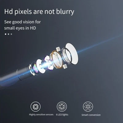 Pelle à Oreille Inspection Visuelle USB 3 en 1 avec Objectif 5 5mm pour Télép - Photo 1/4