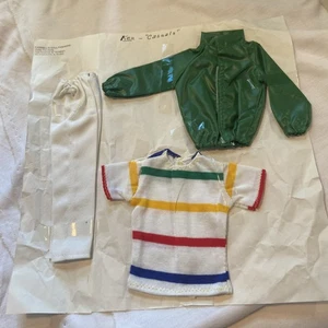 Vintage Ken Doll Outfit Set Striped Shirt Green Jacket and Trousers - Picture 1 of 1