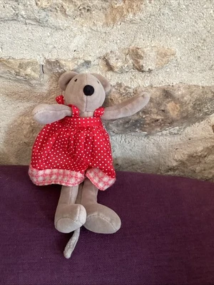 L1/ DOUDOU PELUCHE MOULIN ROTY SOURIS NINI LA GRANDE FAMILLE ROUGE POIS 21 cm - Photo 1/4