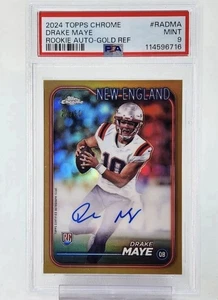 2024 TOPPS CHROME DRAKE MAYE TRUE GOLD ON-CARD AUTO /50 PSA 9 (RC) Patriots - Picture 1 of 2