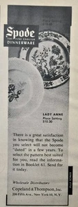 Spode Geschirr Muster Indian Tree und Lady Anne Vintage Print Ad 1955 - Bild 1 von 4