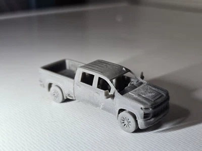 Chevrolet Silverado 2020 escala Ho doble cabina kit sin decorar impreso en 3D Foto 1 de 4