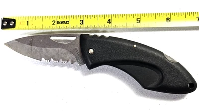 Buck USA 433T Black Juno Combo Edge Pocket Knife - 2003 - EUC - Image 1 of 4