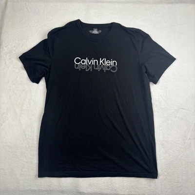 Calvin Klein Black Short Sleeve Graphic Shirt Men's  XL Spellout - Image 1 of 4