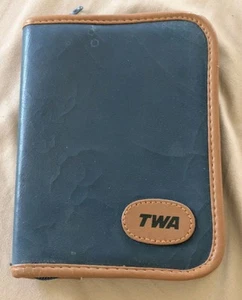 TWA blau Reisen Büro Amenity Kit Reißverschluss Portfolio Hefter Notizblock 1986 - Bild 1 von 12