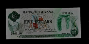 GUYANA(1) BANKNOTE 5 DOLLARS ND(1966-92) P 22 BANKFRISCH - Bild 1 von 2
