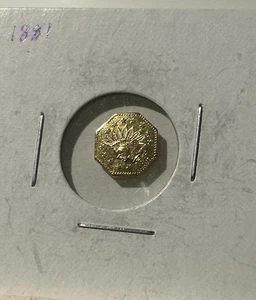1881 Octagonal Indian Head CALIFORNIA GOLD TOKEN 1/2 .50 Dollar - Picture 1 of 2