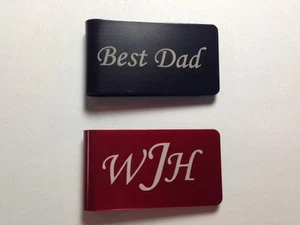 Personalized Engraved Money Clip Six Colors - Dad Father's Day Best Man Wedding - Picture 1 of 3