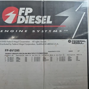 FP-Diesel Gasket Group For D9, 594 Multiple Cylinder Head PN FP-6V1395 SEALED - Picture 1 of 5
