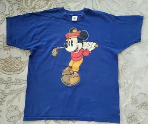 Vintage RARE CLASSIC 90,s oversize shirt Disney Mickey Mouse Golfer Blue - Picture 1 of 6