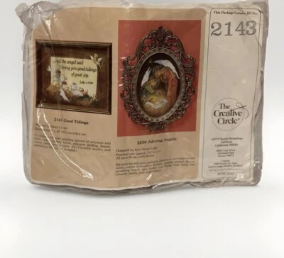 Vintage  Creative Circle Embroidery Kit 2143 “Good Tidings” Bible Verse - Image 1 of 2