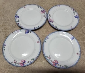 Lot Of 4 Oneida Fine Porcelain The Select Collection Blue Lattice Bread Plates - Picture 1 of 4
